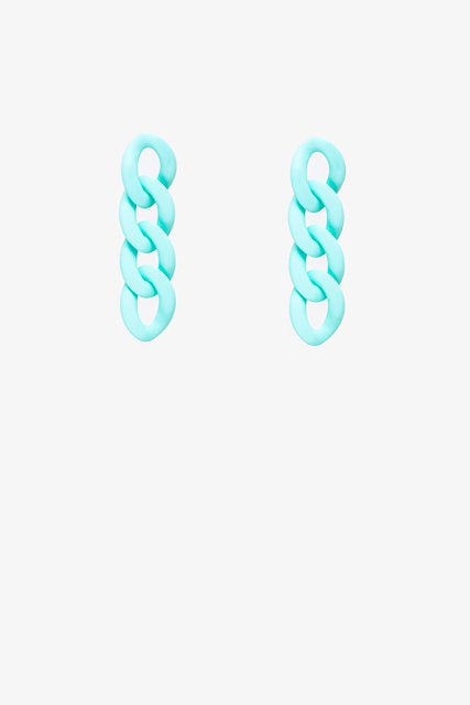Antler Chain Link Earrings Turquoise