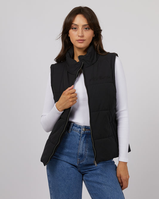 All About Eve Classic Puffer Vest Black