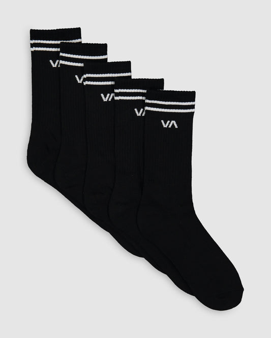 RVCA 5 Pack Socks Black