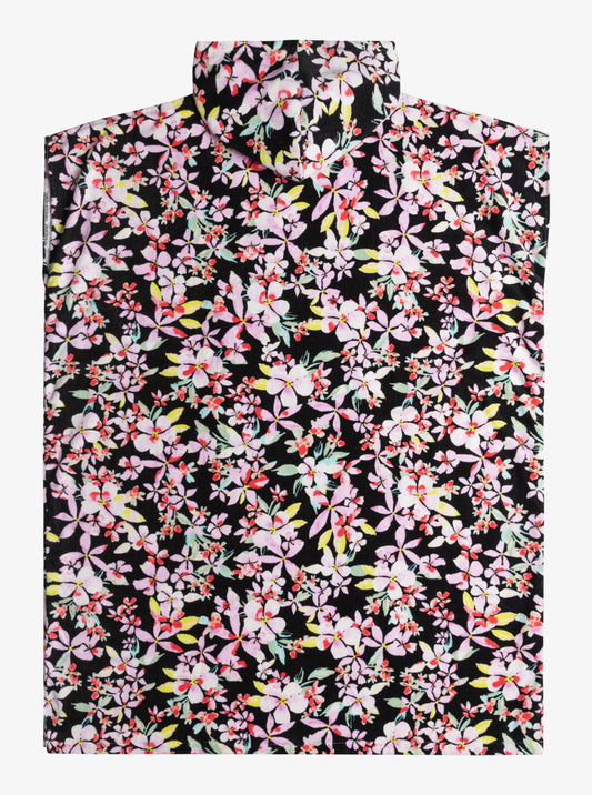 Roxy Womens Stay Magical Hooded Beach Towel Black Floral